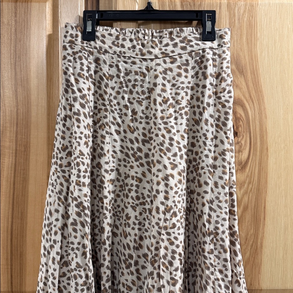 Petal & Pup Animal Print Extra Wide Leg Cropped High Waist Flowy Pants Size XS - Picture 5 of 15